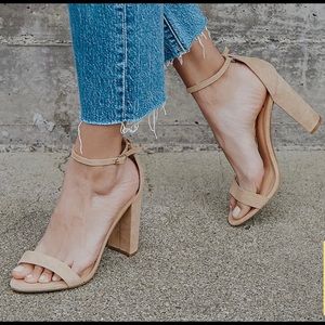 Taylor Natural Suede Strap Heel